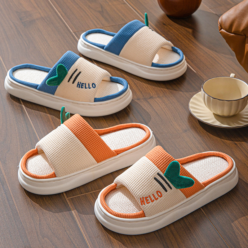 Women'S Shoes Non Slip - Новые льняные тапочки для женщин, домашние,