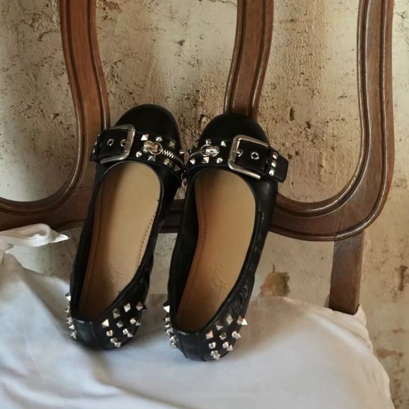 Mary Jane Shoes - Женские кожаные туфли Мэри Джейн с
