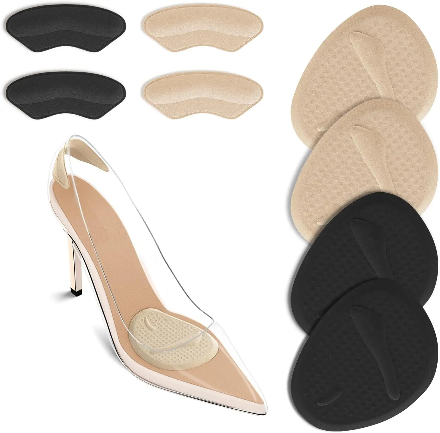 Women Shoes Black - 2 комплекта подушечек для пяток, подушечек