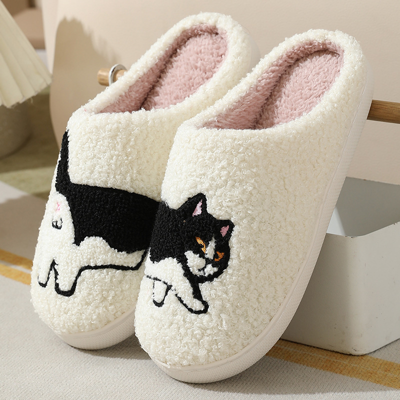 Women Shoes Winter - Зимние плюшевые милые домашние тапочки с