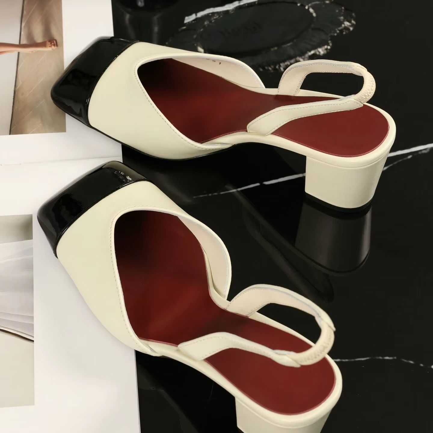 Женские туфли-слингбэки двухцв – обзор и цена Women Shoes Black
